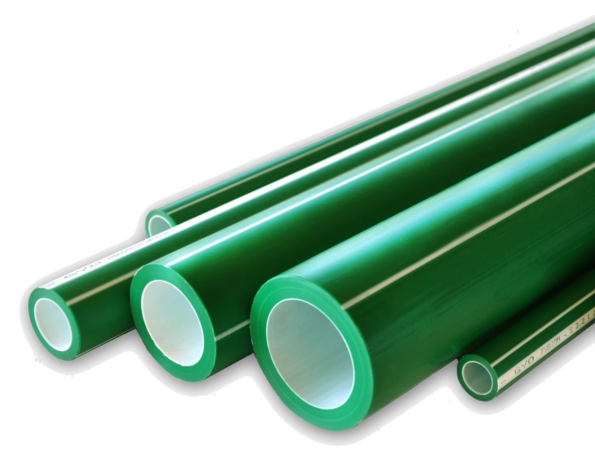 Caños PPR verdes para termofusión fabricados por G&Q, certificación UNIT-ISO 15874